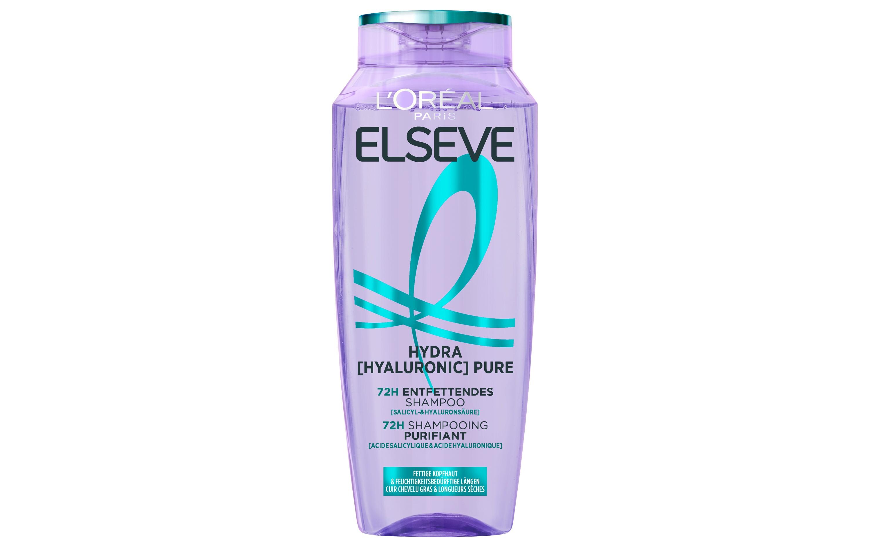 Shampoo Elseve Hydra Hyaluronic Pure 72H 250 mlHaarshampoo befreit die Kopfhaut von überschüssigem Fett, ohne auszutrocknen und zu beschweren