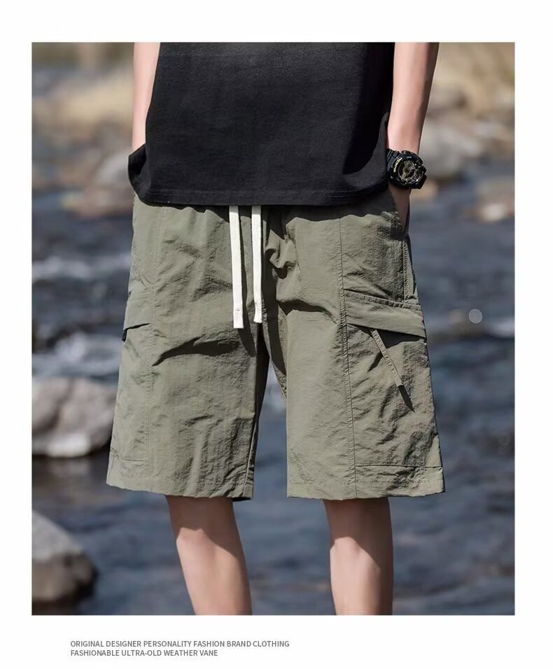 Urtishia - Hoge taille, effen, wijde cargoshorts