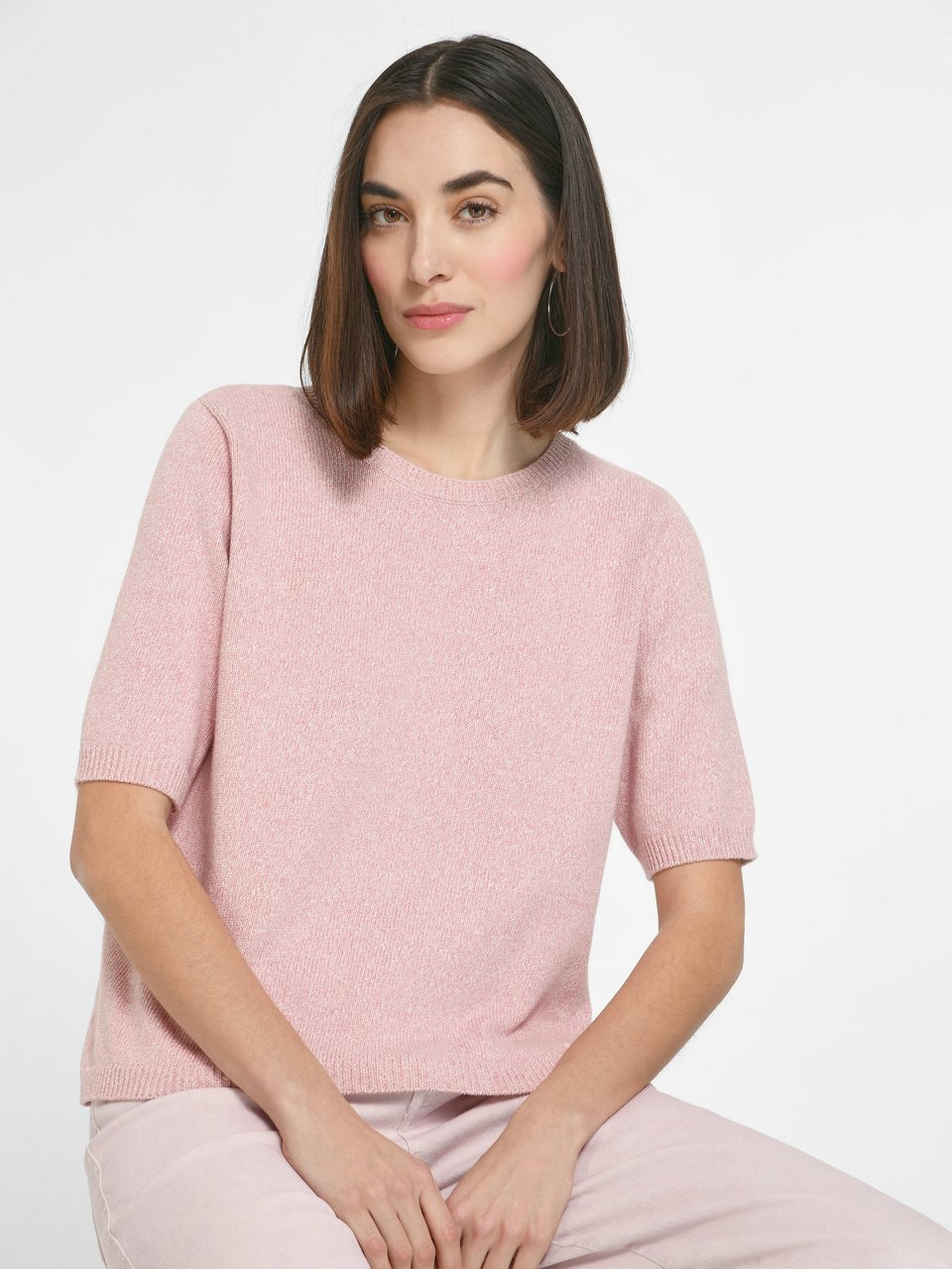 Rundhals-Pullover mit 1/2-Arm