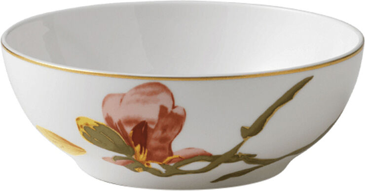 Royal Copenhagen Flora 14 cm. skål - Magnolia Hvid, multi