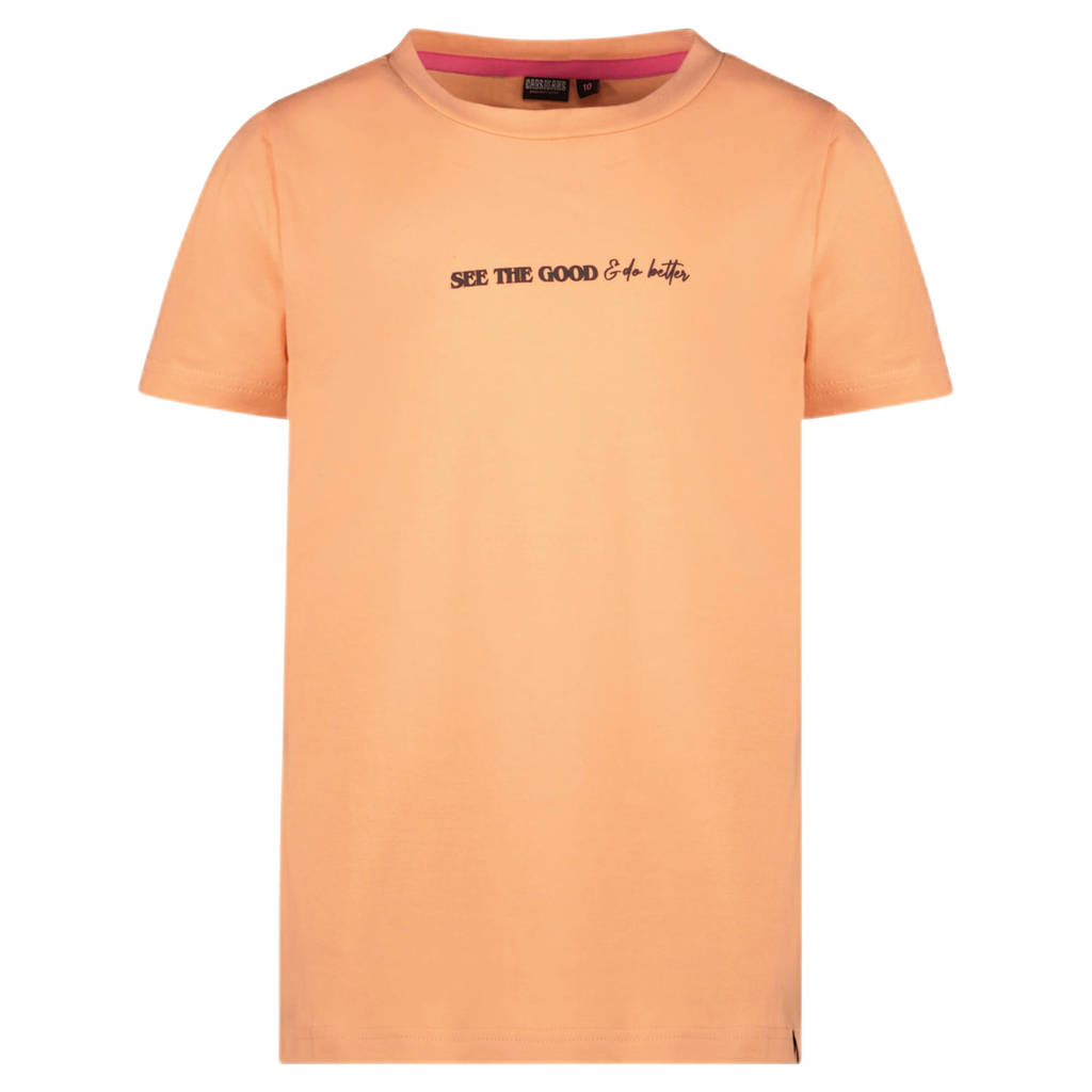 Cars T-shirt CARREY met tekst perzik