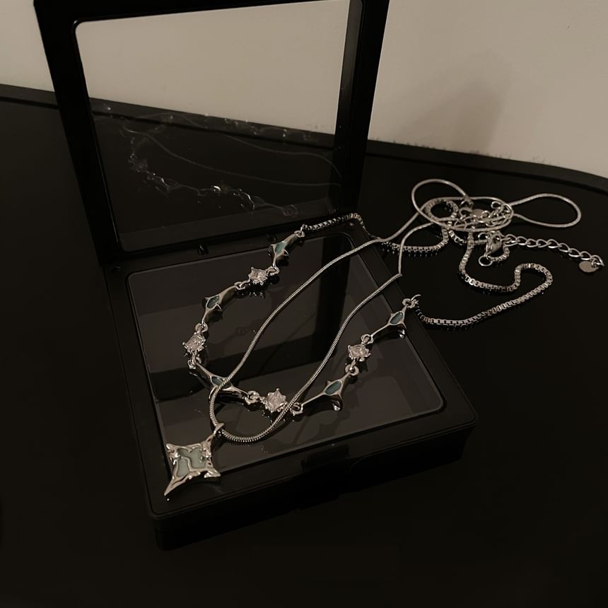 Lilafey - gelaagde ketting met strass