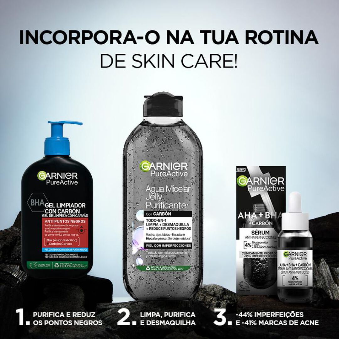GARNIER  Pure Active Gel de Limpeza com Carvão - 250ml