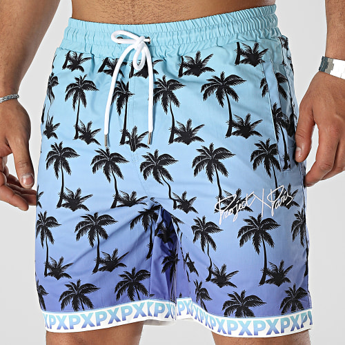 Short De Bain Floral 2240221 Bleu Clair