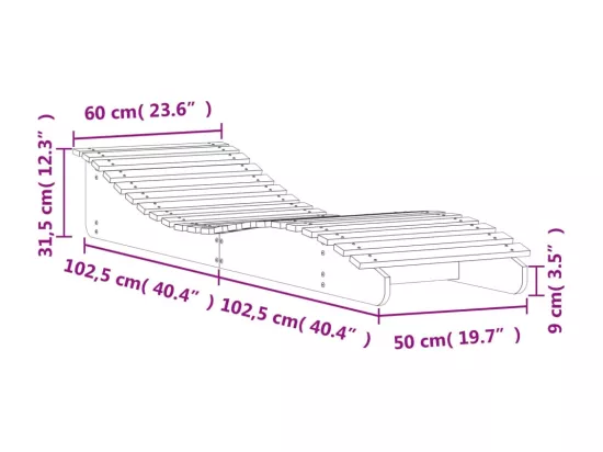 Chaise longue 205x60x31,5 cm bois massif de douglas
