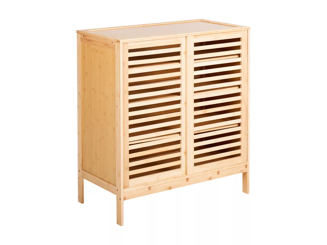 Buffet à 2 portes en bambou bois clair MIDWOOD