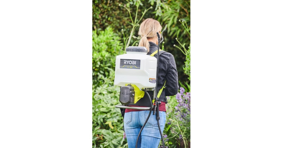 RyobiONE+ Rugzak Sproeier drukspuit  (Groen/zwart)