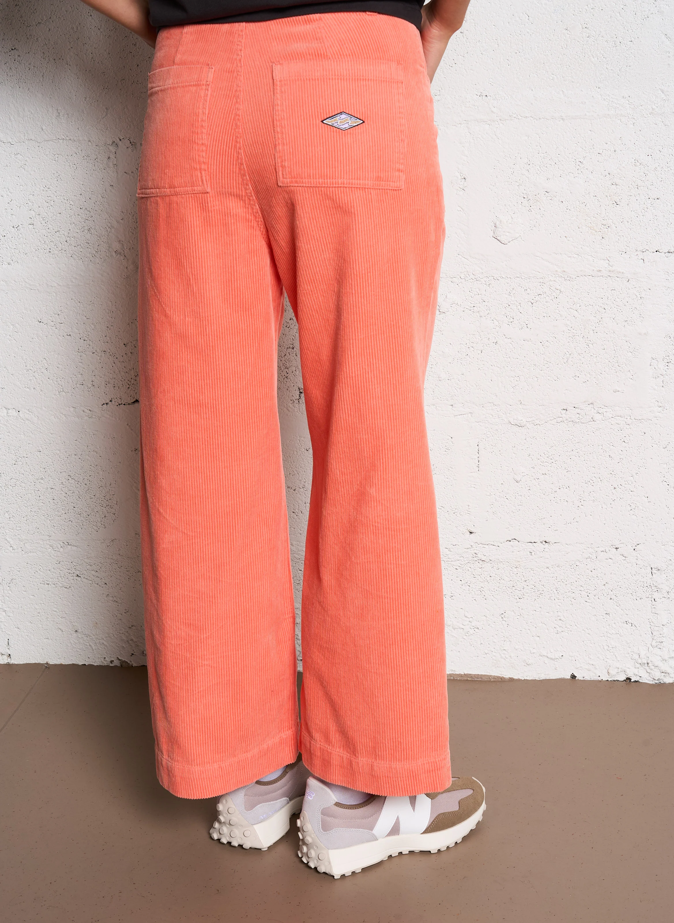SEA TONE - Pantalon droite en velours côtelé de coton | Orange