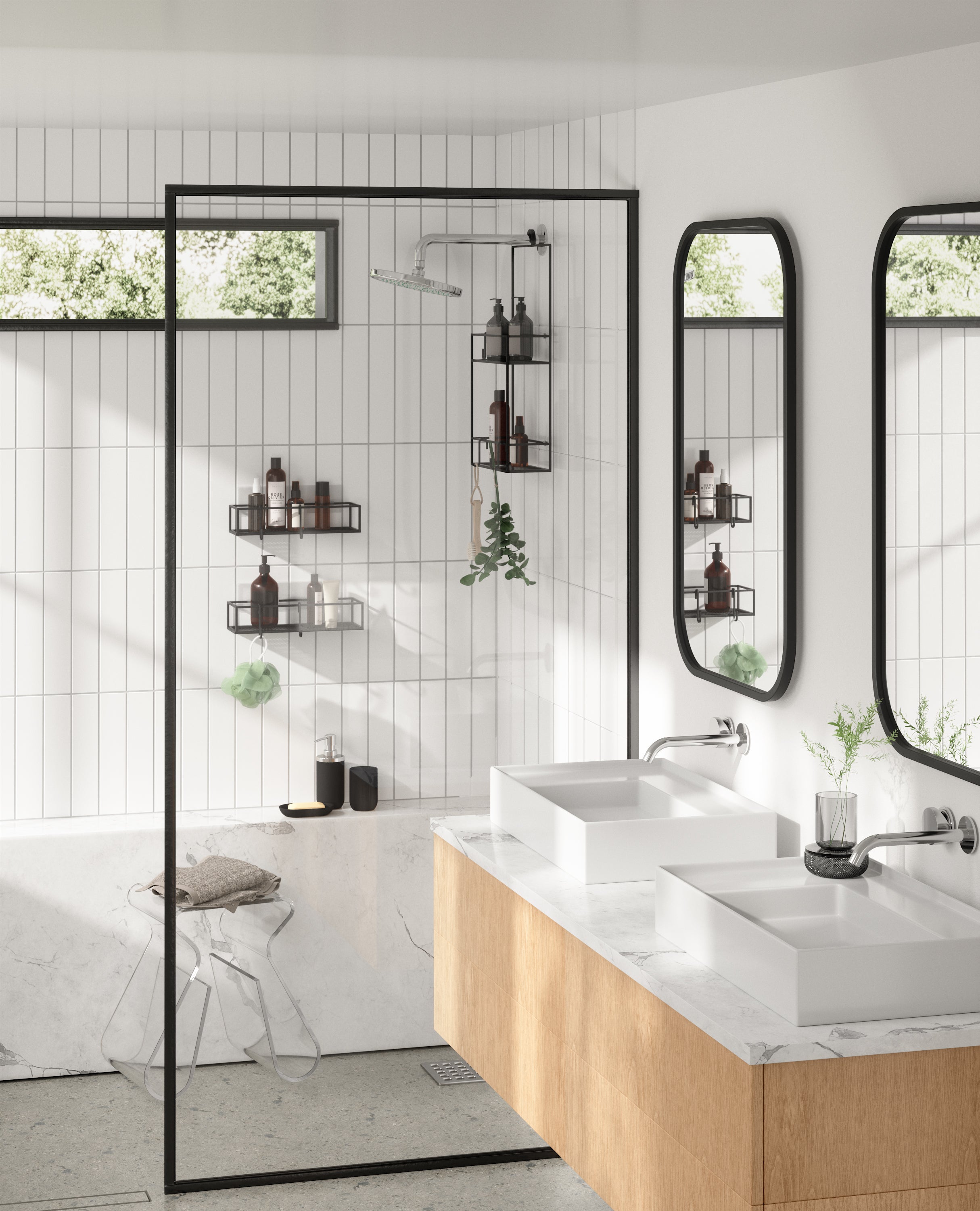 Umbra Cubiko Doucherek Set van 2 - Zwart