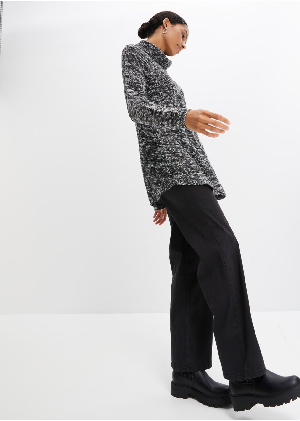 Pull poncho, manches longues