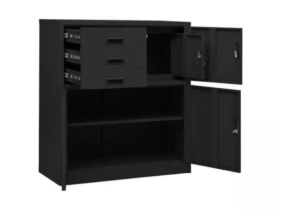 Armoire de bureau et jardinière Anthracite 90x40x125 Acier