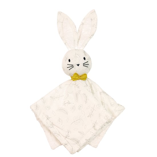 Leafy Bunny box doudou + anneau de dentition   Blanc/Jaune        de               Domiva