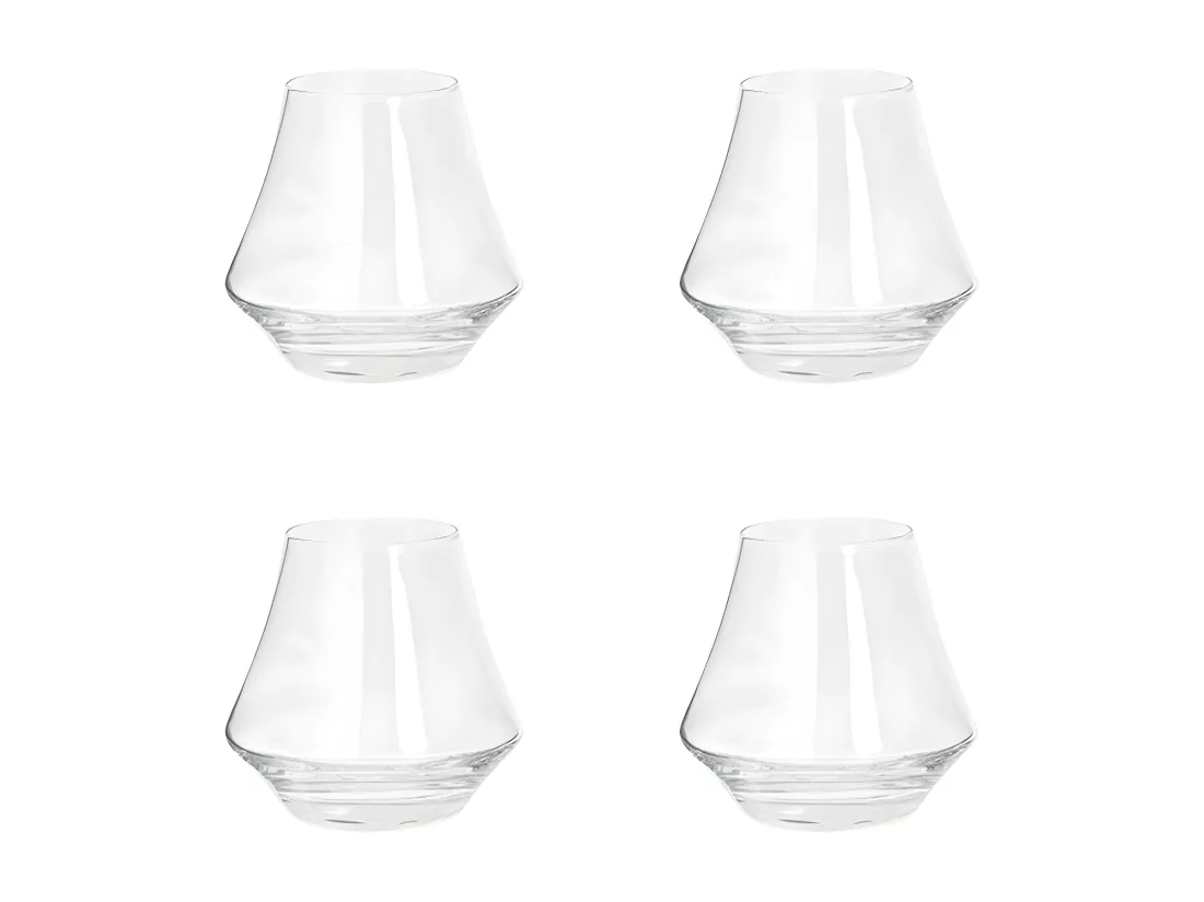 Lot de 4 verres à whisky - 29cl - Transparent - D 9 cm