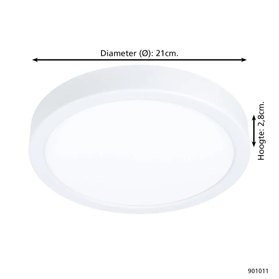 EGLO Fueva 5 Opbouwlamp - LED - Ø 21 cm - Wit - Bewegingssensor