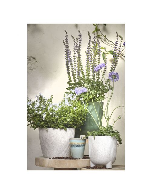 Mica Decorations Cortado Pot Rond - Bloempotten - Ø18x20 cm Groen