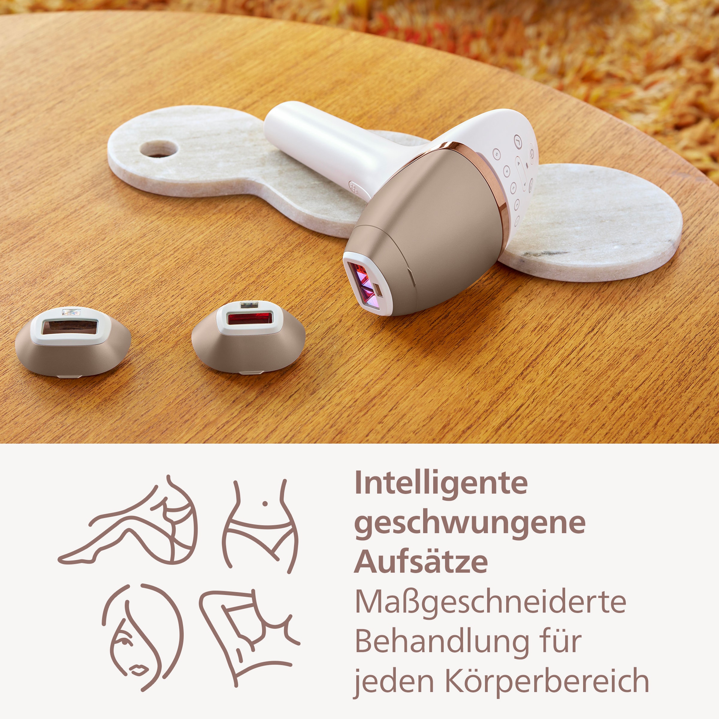 Philips IPL-Haarentferner »Lumea S9000 BRI955/00« 450.000 Lichtimpulse 3 Aufsätze (Körper, Gesicht und Präzisionsaufsatz), kabellos