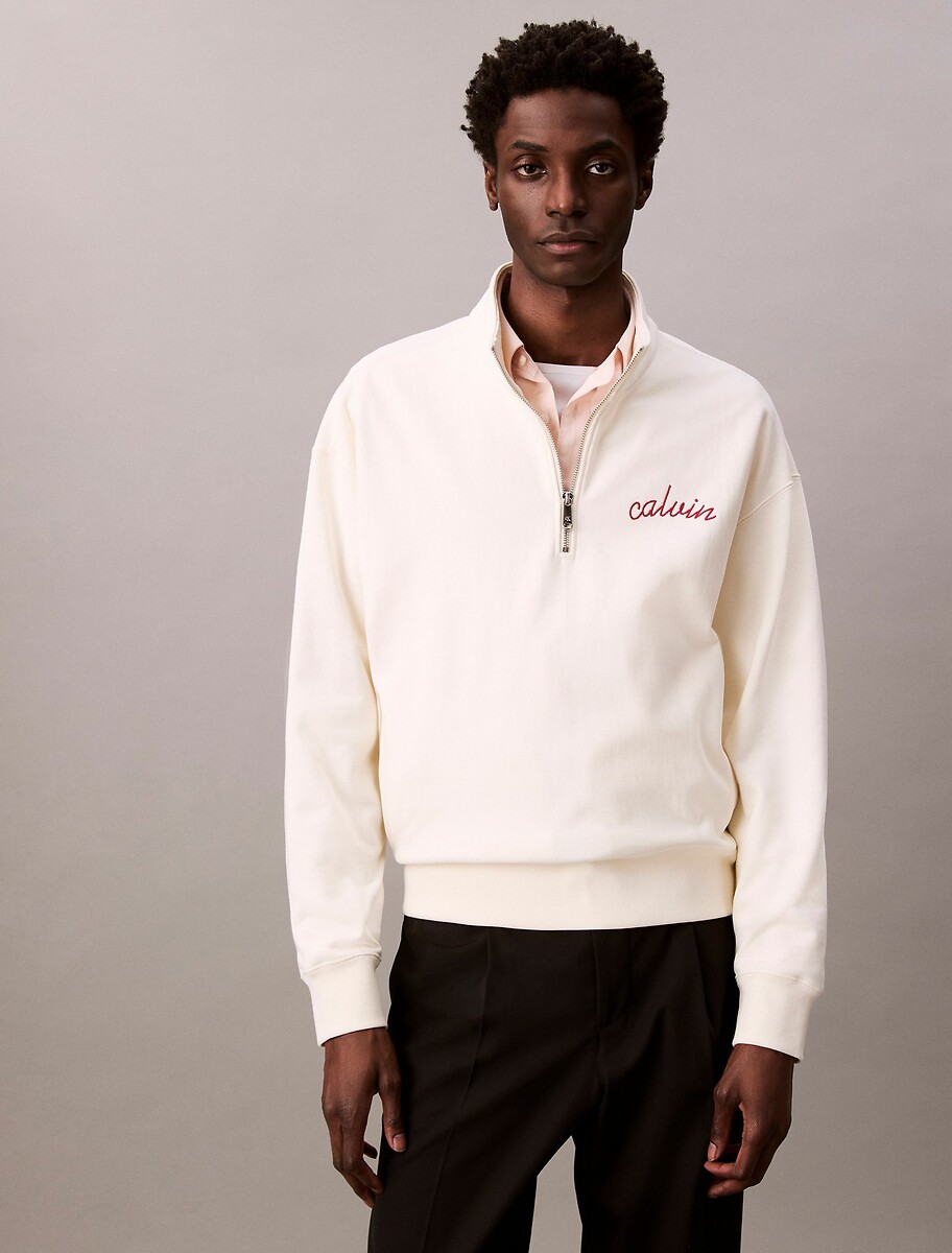 CALVIN KLEIN JEANS<br>Suéter com gola alta e meio zíper