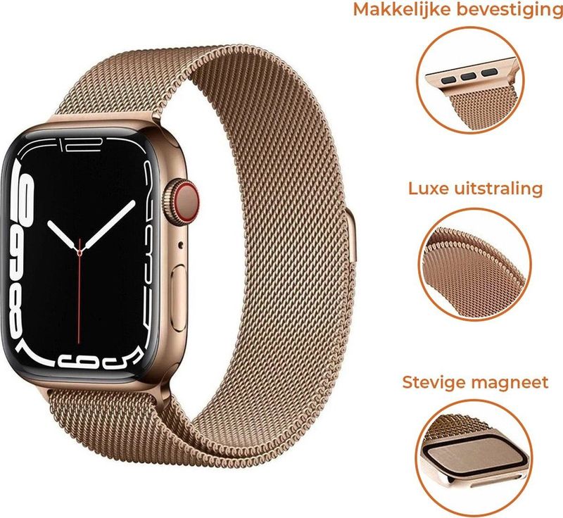 Apple - Milanese Band - Rosé Goud - Voor Apple Watch