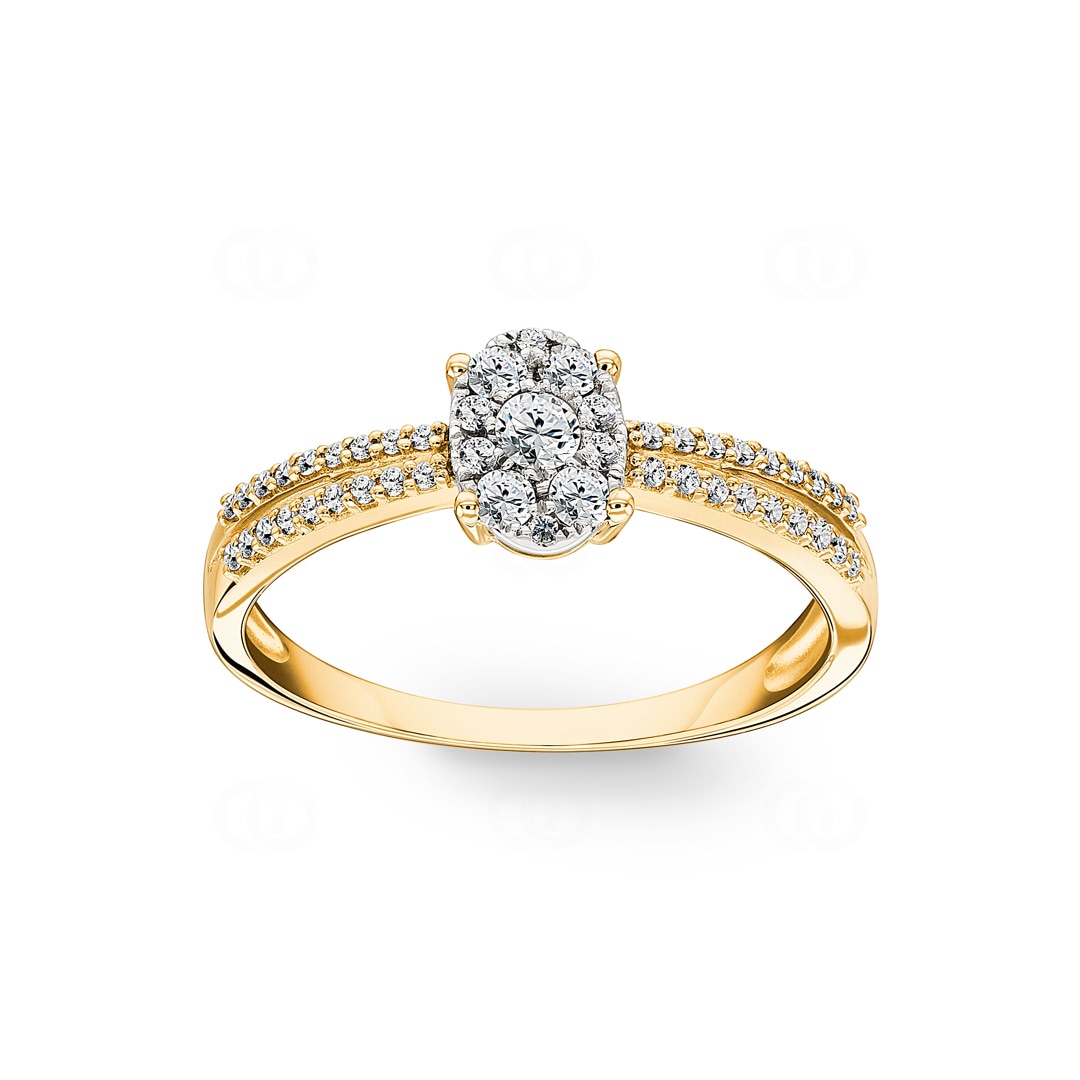 Verlobungsring 750/18 K Gelbgold mit Diamanten 0.28 ct H/si
