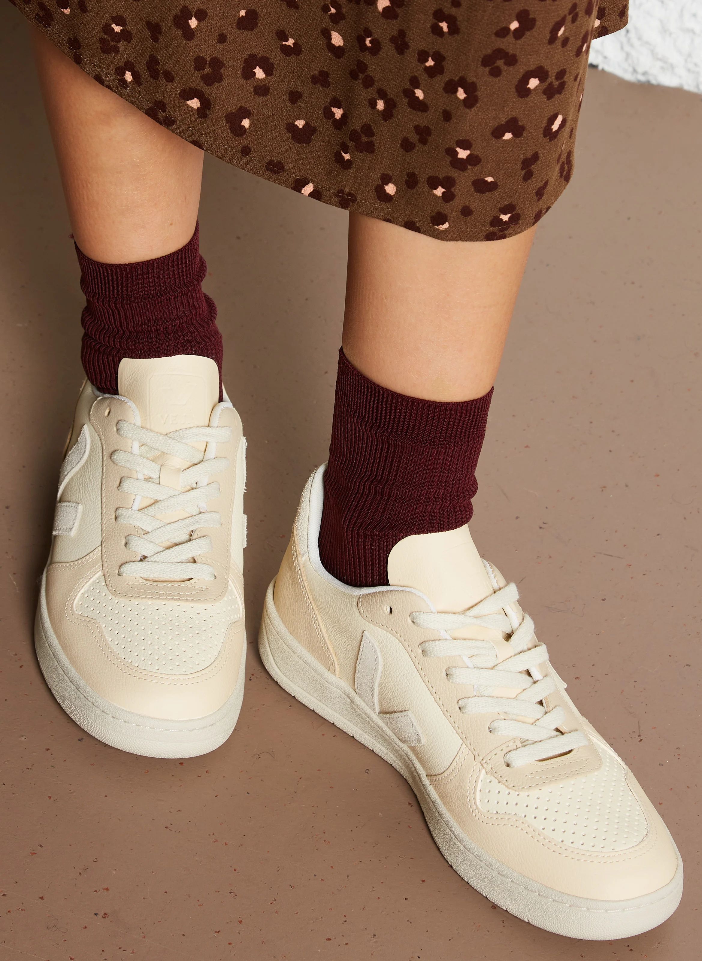 V-10 - Baskets basses en cuir | Multicolore