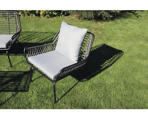 Tuinligstoel/tuinlounge-eiland Acamp 200 x 135 x 81 cm staal antraciet
