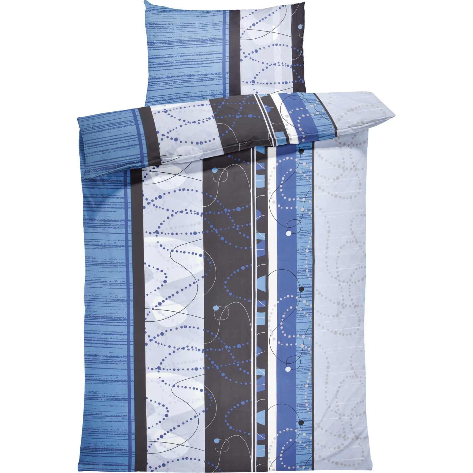 Bettwäsche Micro-Polyester Muster blau