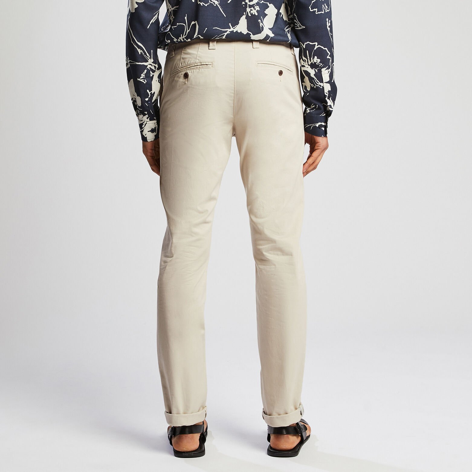 Pantalon chino slim Craie