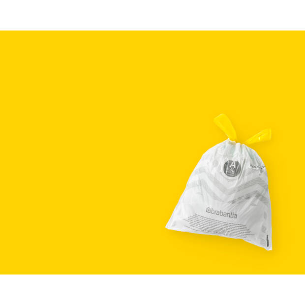 Brabantia PerfectFit afvalzak met trekbandsluiting code A, 3 liter, 20 stuks/rol - White