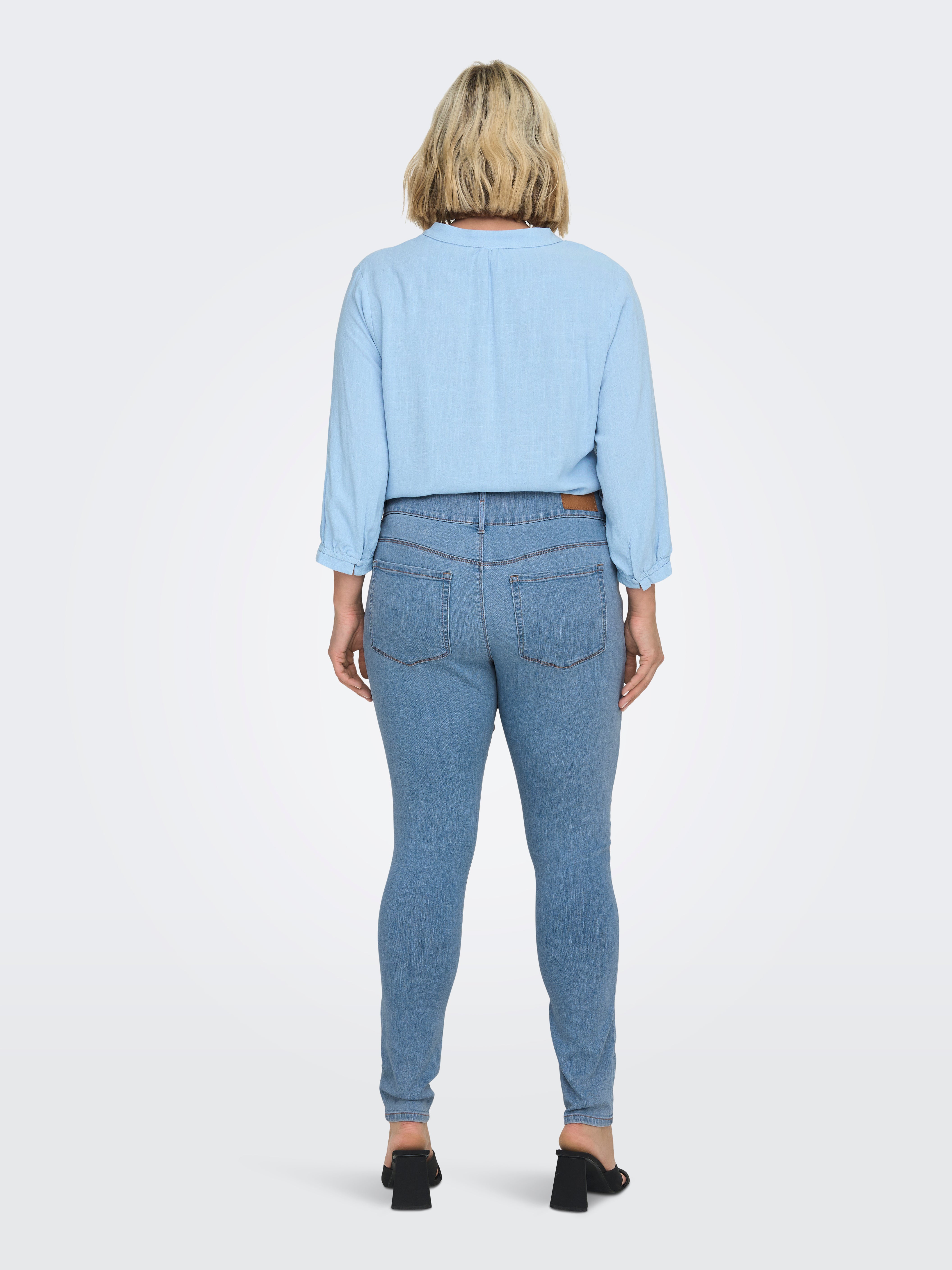 CARANNA Hohe Taille Skinny Fit Jeans Light Blue Denim