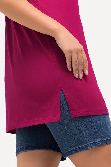 T-Shirt, Rundhalsausschnitt, Relaxed, Halbarm, magnolienrot