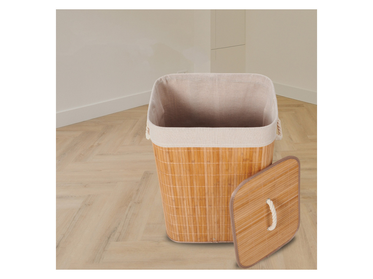 Infinity goods 72 liter wasmand met deksel – Bamboo