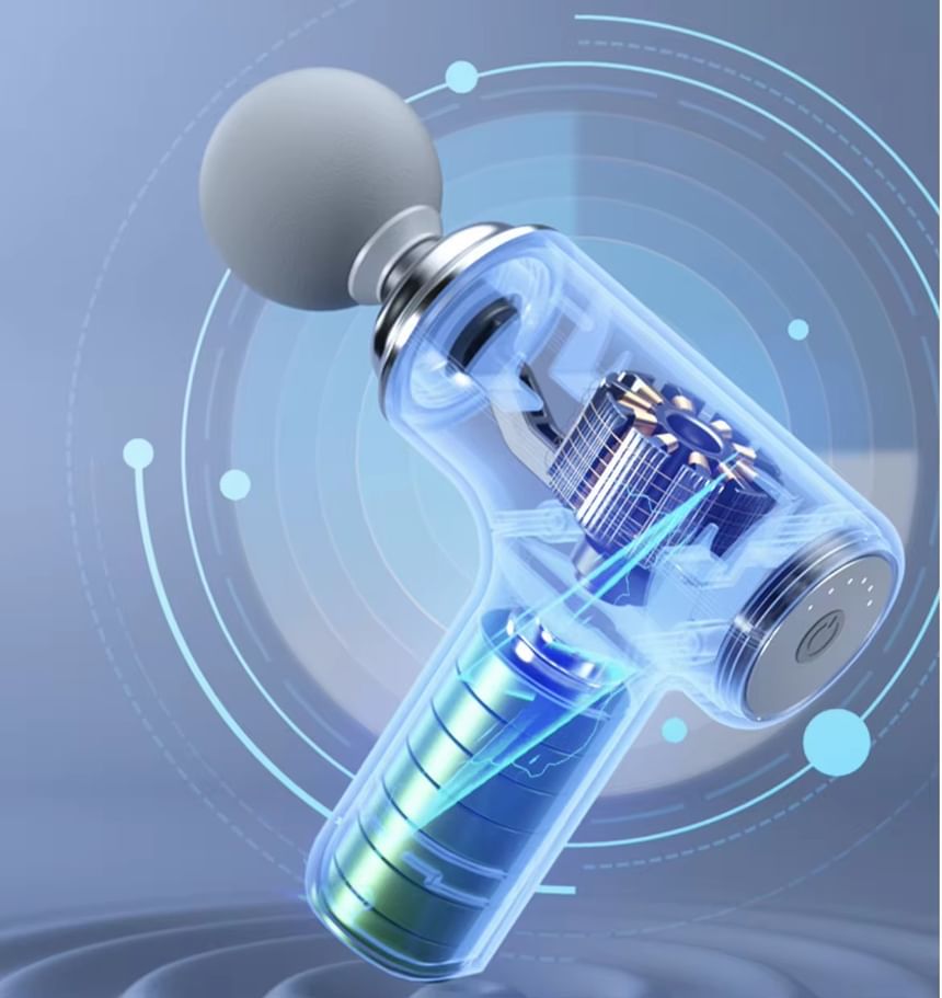HOMTEC - USB oplaadbare mini-massagepistool met verwisselbare kop