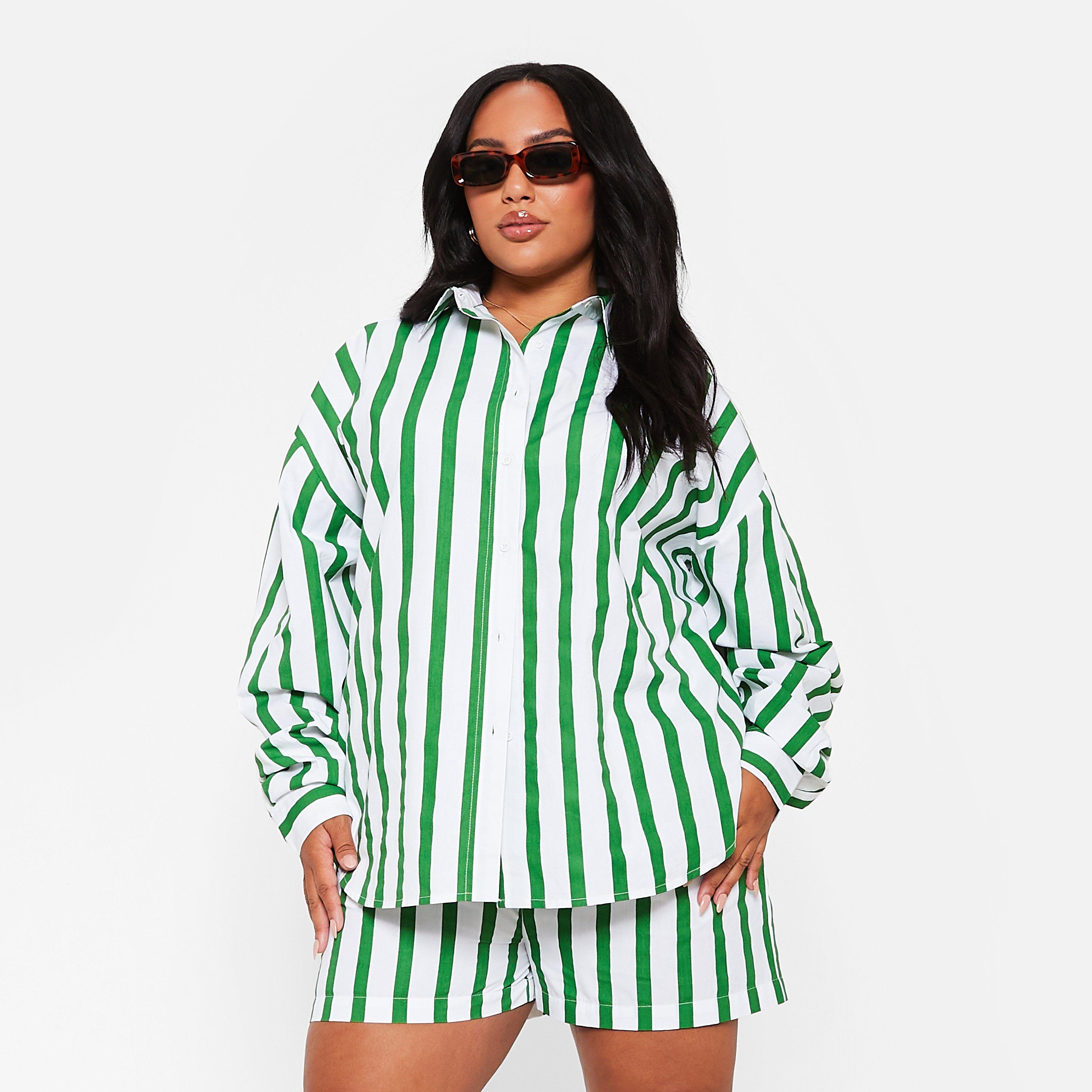 I Saw It First ISAWITFIRST Stripe Cotton Oversized Shirt