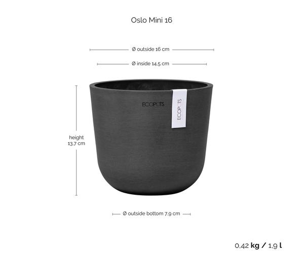 Ecopots Kunststoff-Topf Oslo Mini, rund