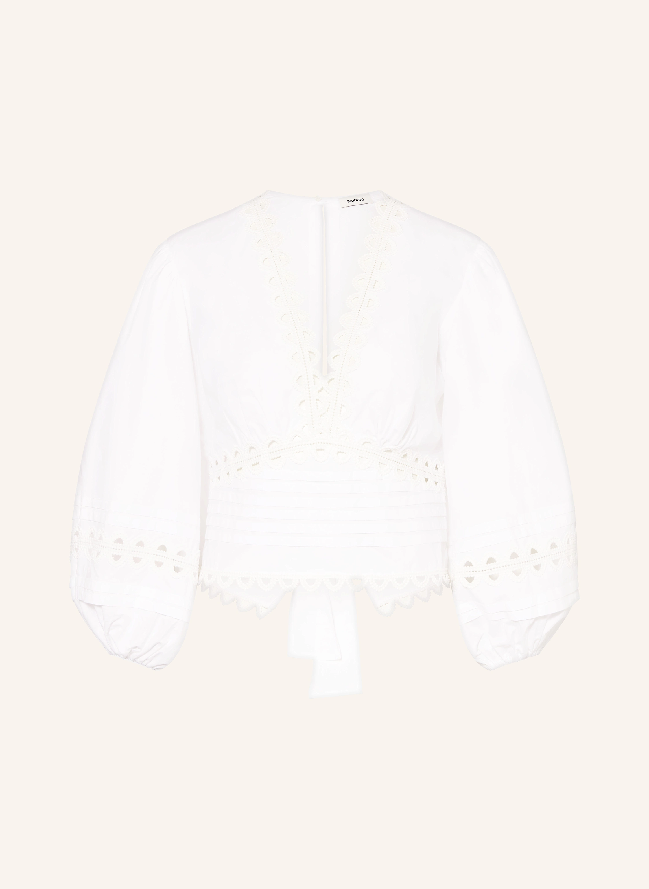 SANDRO Cropped-Blusenshirt mit Spitze