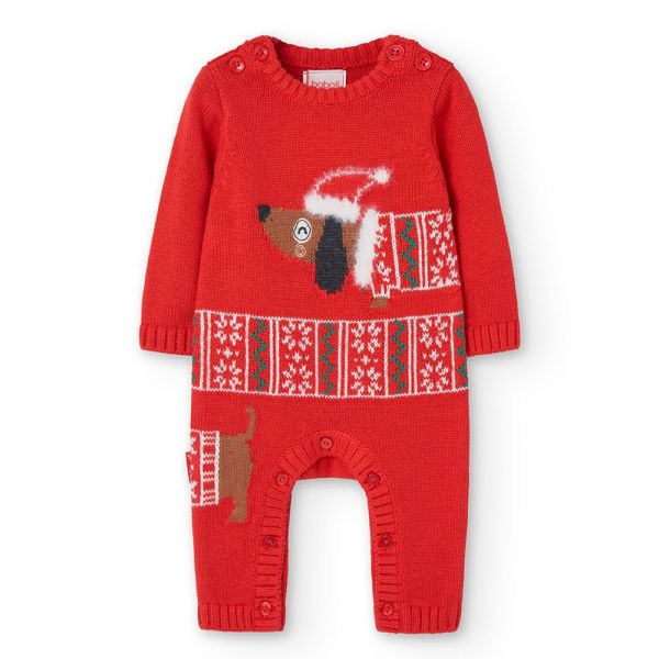 Boboli Pelele Knitted Play Puppy 9 Meses Red - 8445470458593