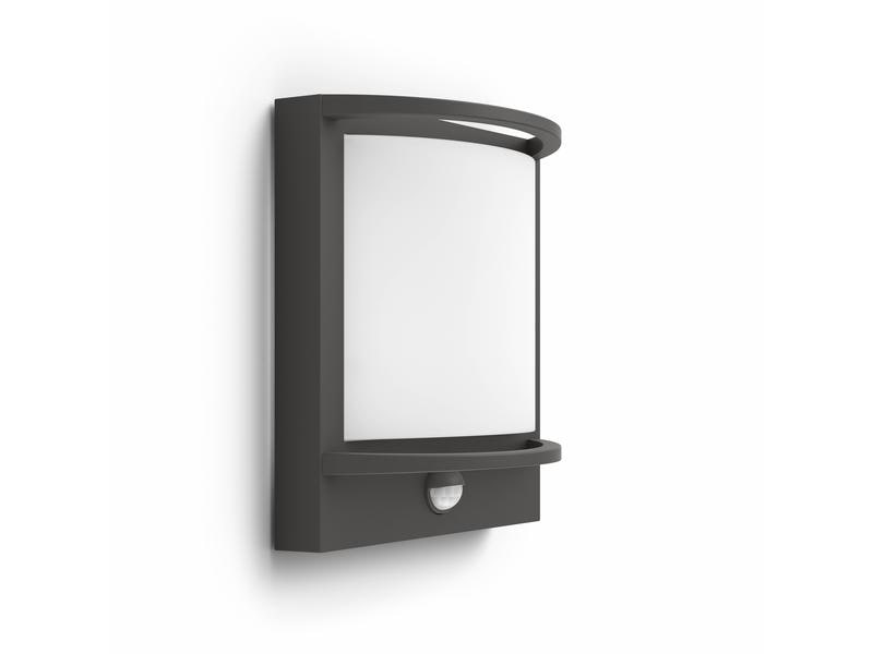 Philips Wandleuchte Samondra 12 W, 1200 lm, 2700 K, Anthraz MyGarden Wandleuchte für den Aussenbereich