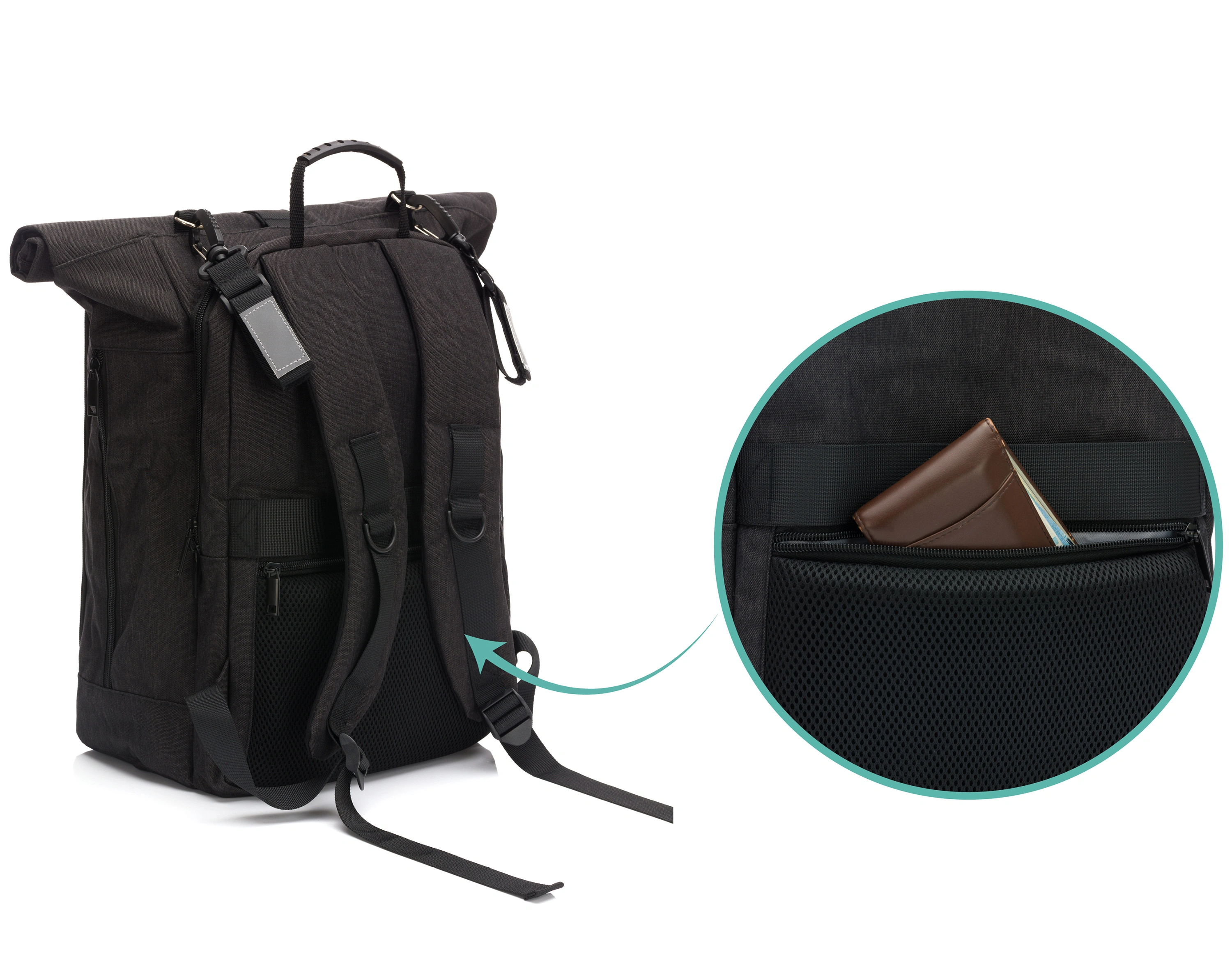 Wickelrucksack DUBLIN in schwarz