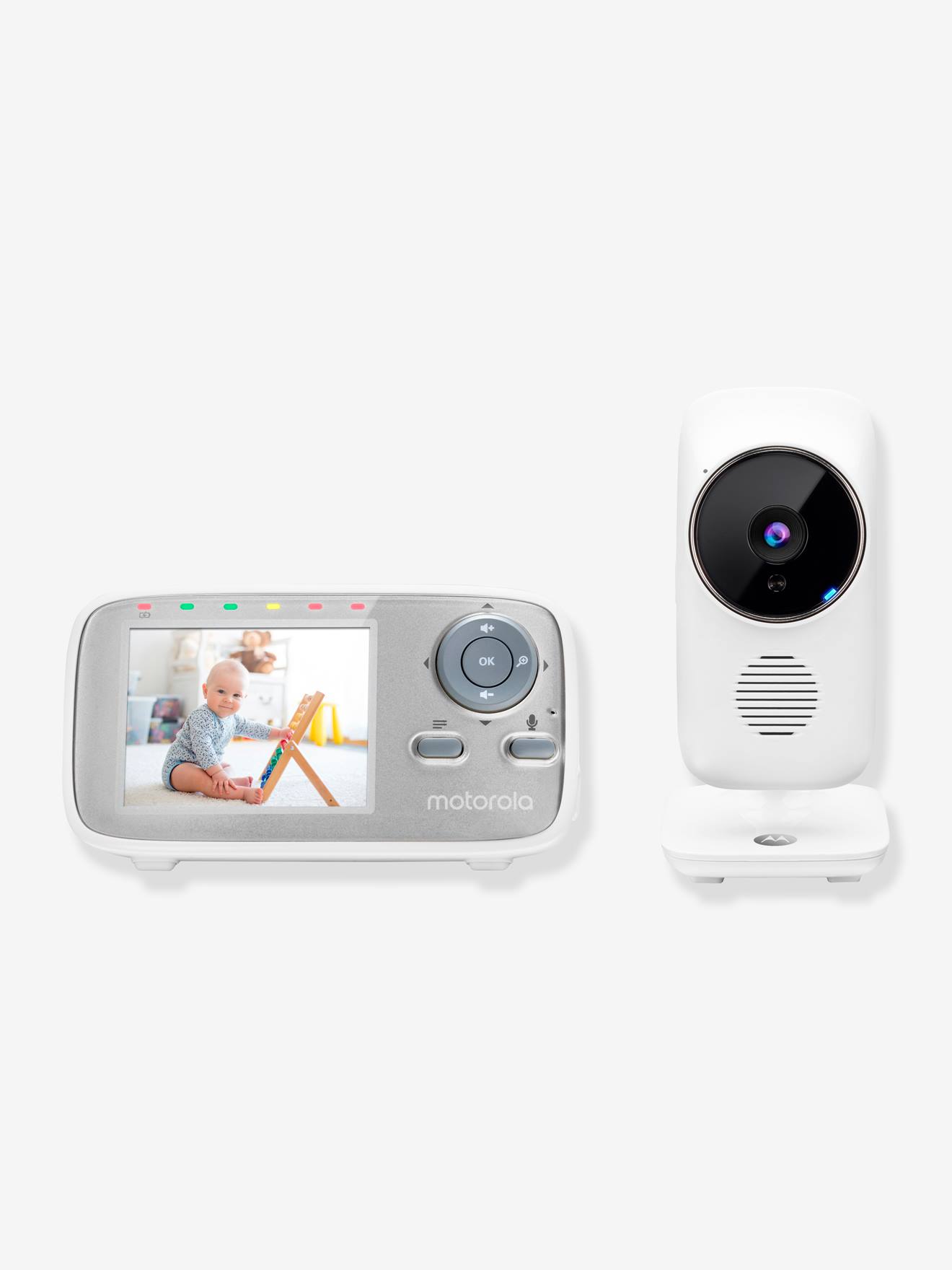 Monitor de vídeo sem fio para bebês Motorola MBP 483, branco claro