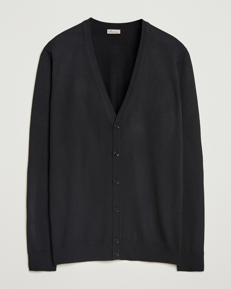 Stenströms Merino Cardigan Black