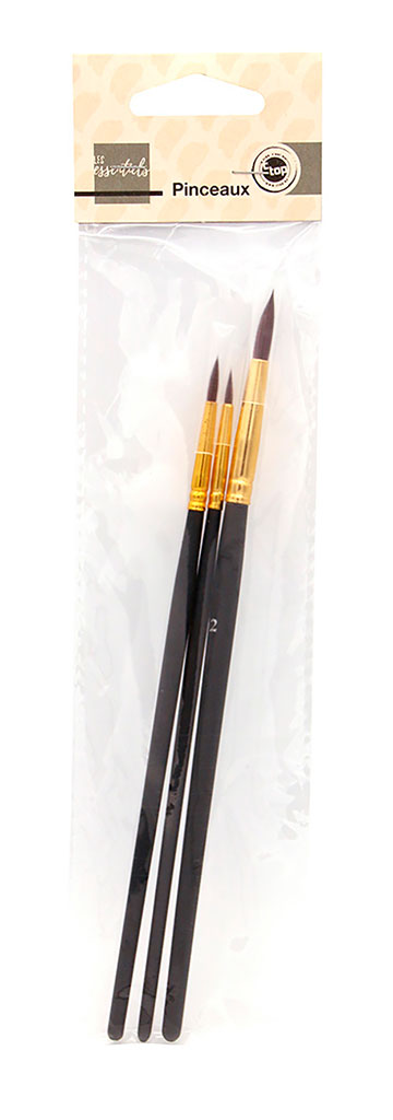 Lot de 3 pinceaux ronds