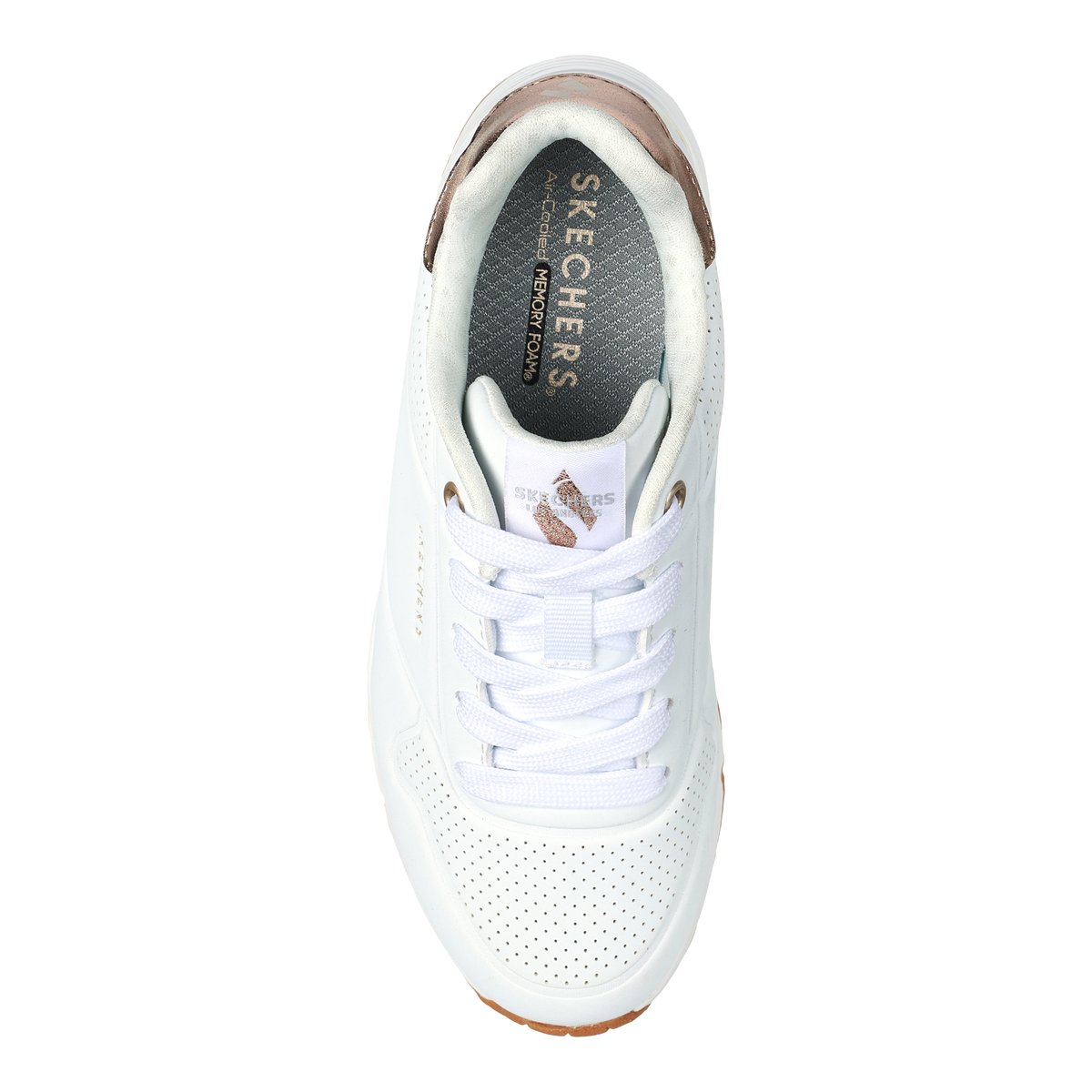 2X les points-Unogen1-jg-Baskets - Talon plat - Blanc