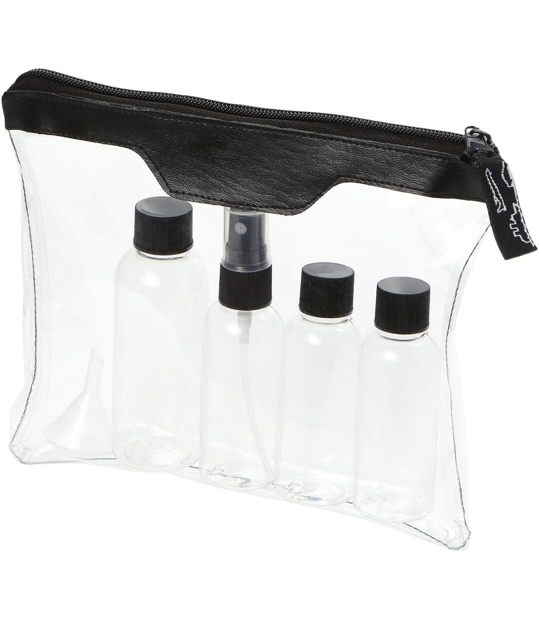 Bullet Set de bouteilles de voyage approuvé par la compagnie aérienne Munich (Transparent/Black) (20 x 16 x 3.4 cm) - UTPF1210
