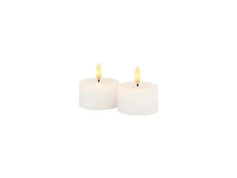 Sirius Sille Genopladelig Fyrfadslys Hvid - Ø 6 cm - H 3,4 cm - 2 stk