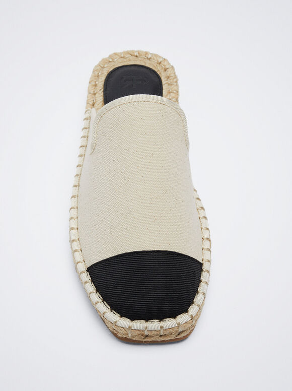 Mules de juta bicolor - Branco