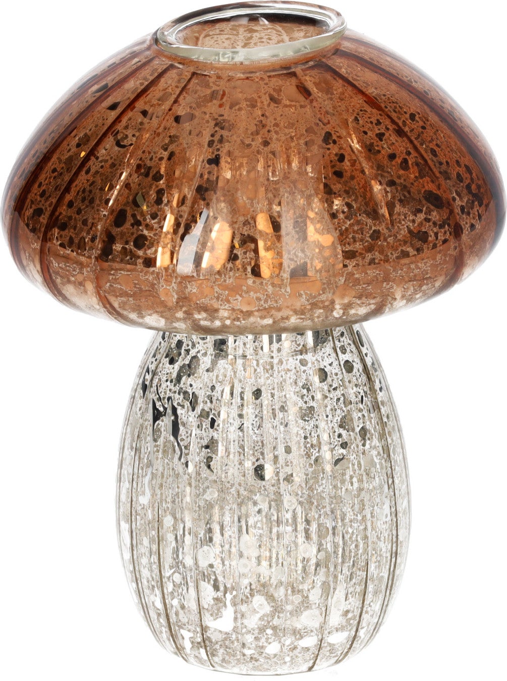 Duif vaas Portcini bruin / zilver D 9 H 11,6 cm