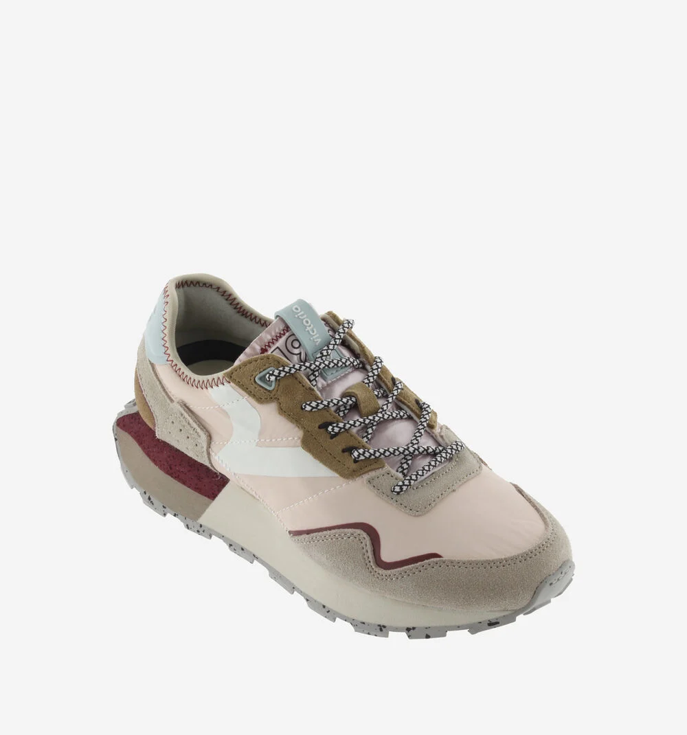 WING COULEURS PASTEL Baskets pour femmes avec détails en pierre ponce ROSA