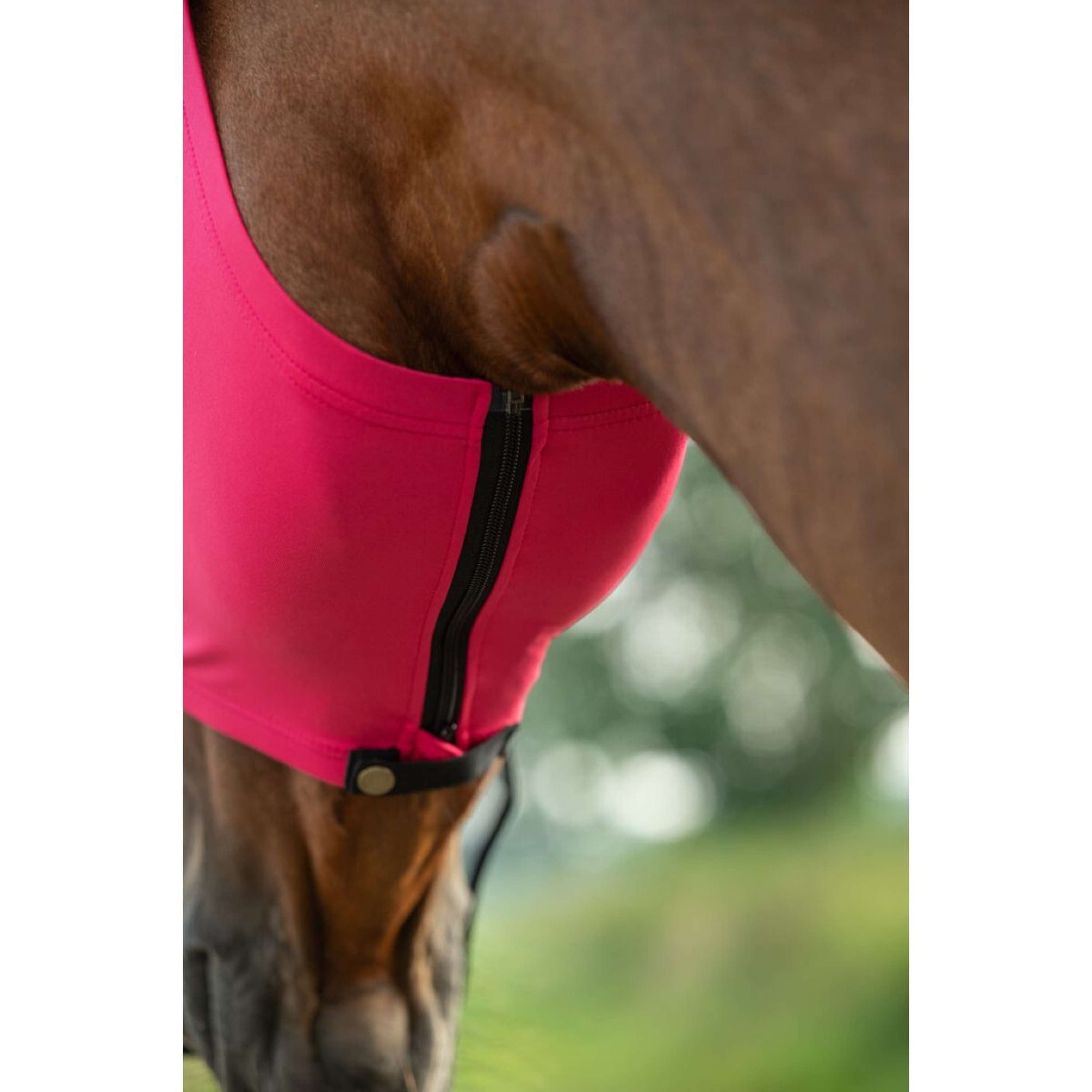 HKM Vliegenmasker Elastic Met Neusnetje Magenta