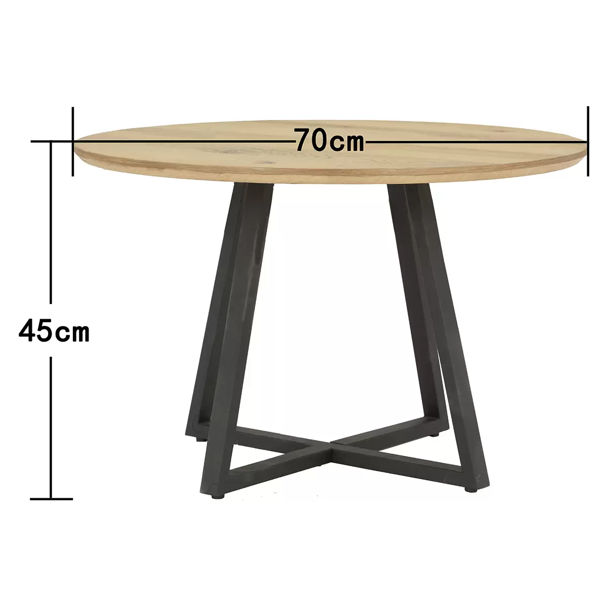 Salontisch Circle Eiche,schwarz