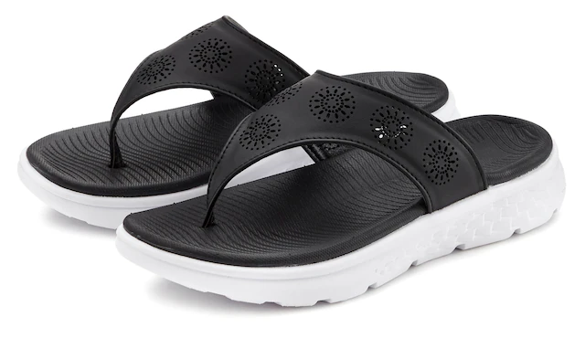 Vivance Zehentrenner  Pantolette mit Cut-Out-Muster VEGAN